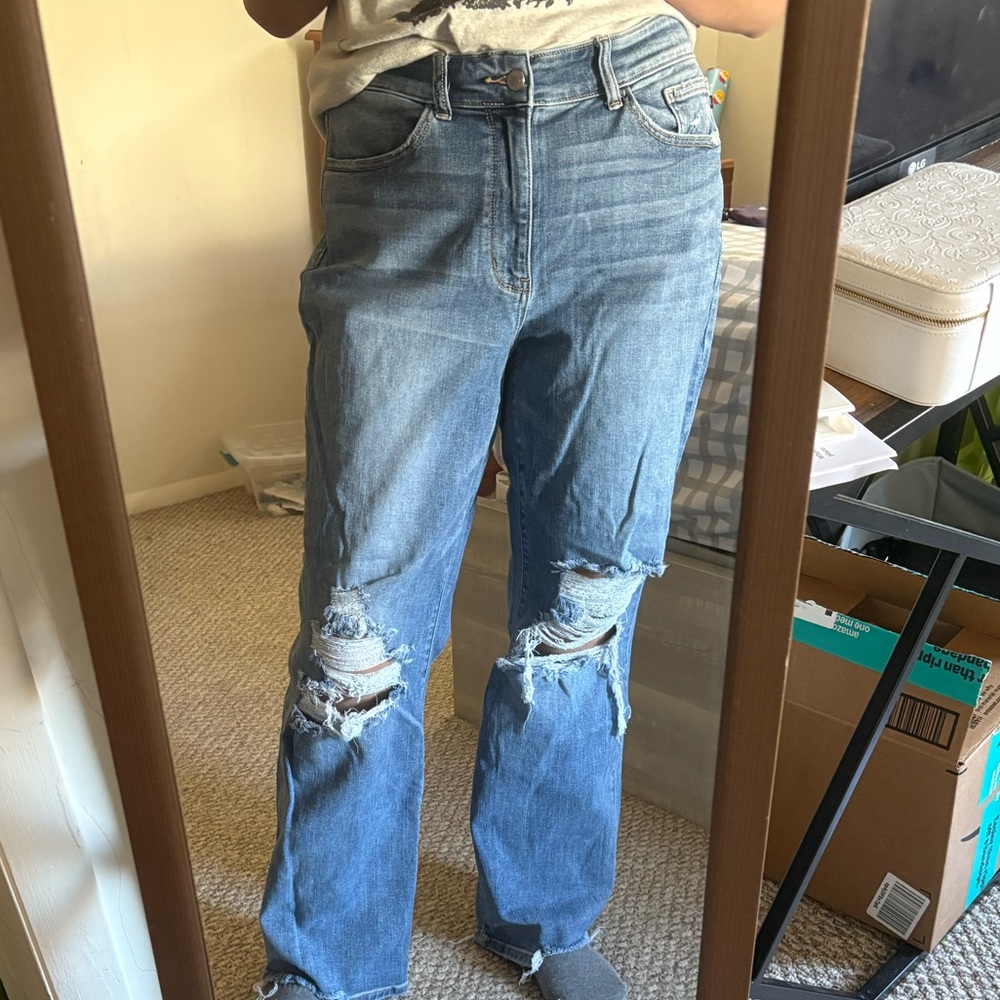 Judy Blue Women's Distressed Blue Jeans 14w
